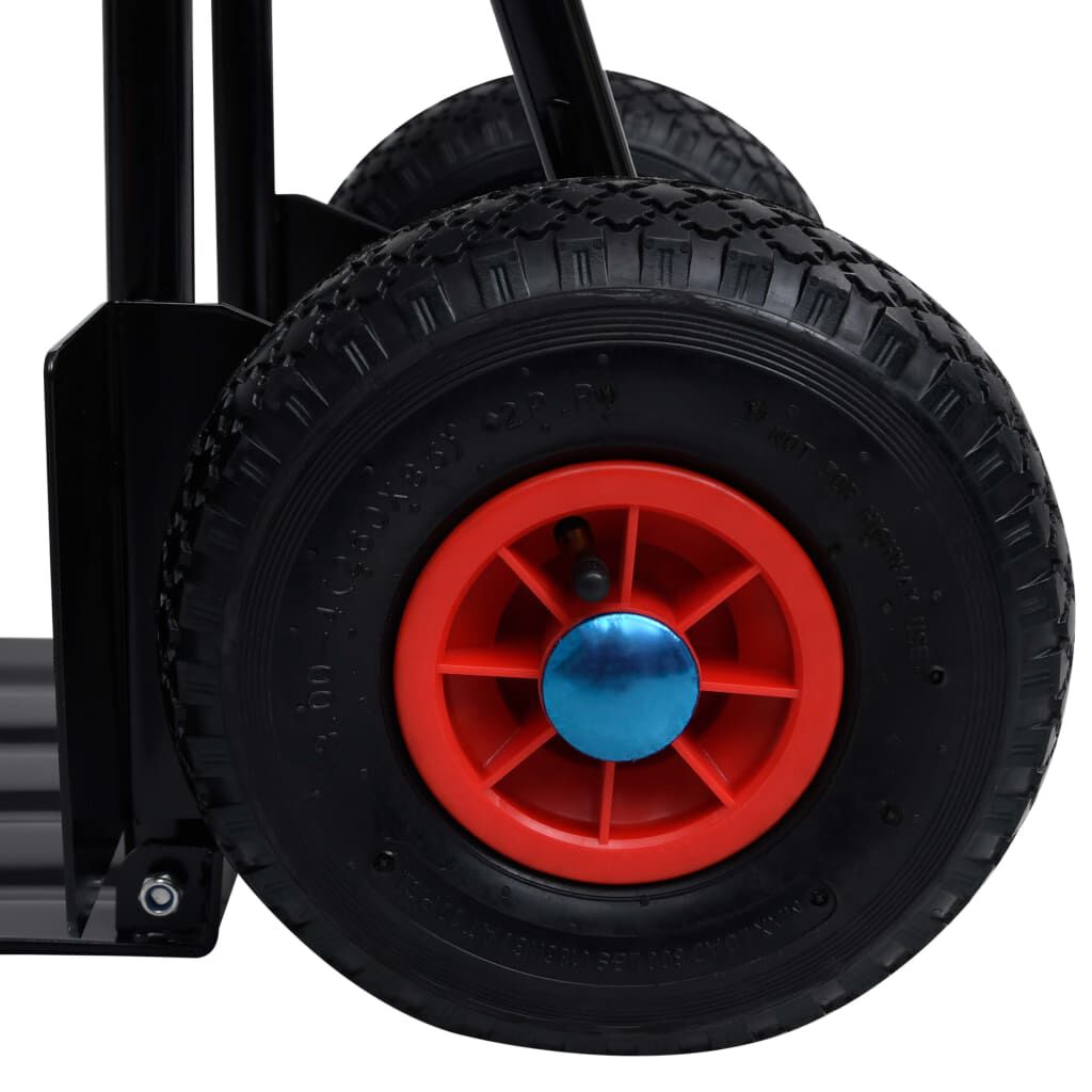 vidaXL Telescopische handwagen, 200 kg, zwart en rood