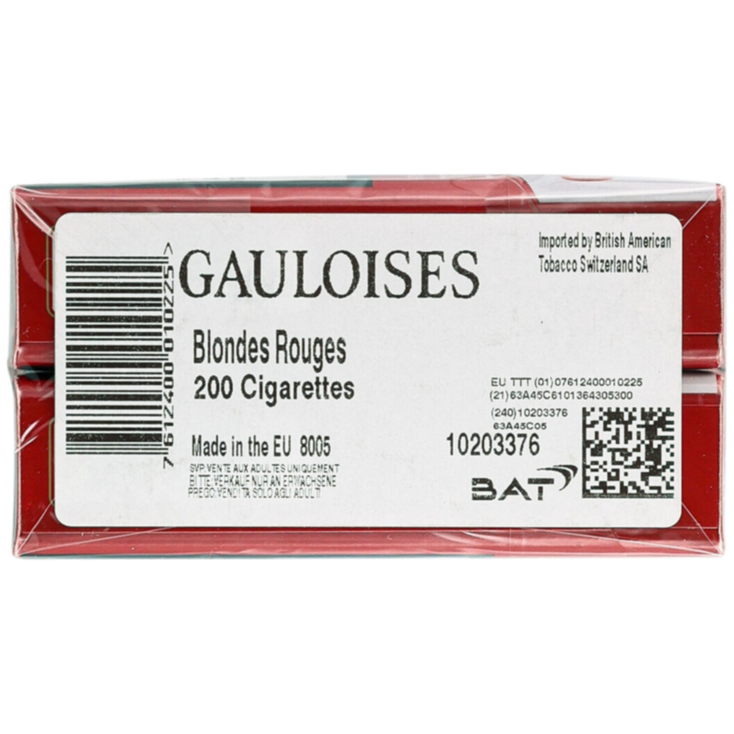 Gauloises Zigaretten Blondes Rouge Box Stange