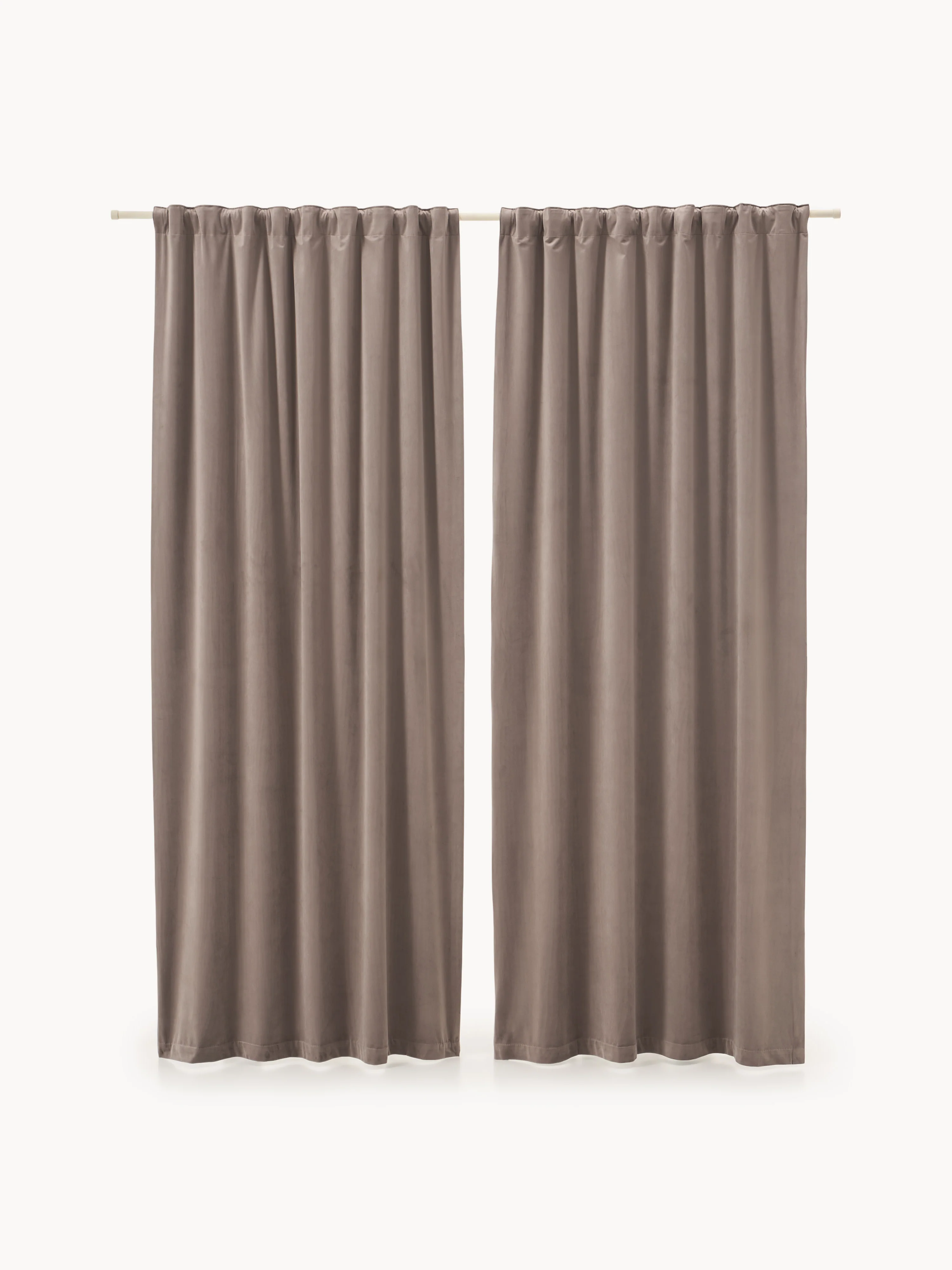 Fluwelen dim-out gordijnen Rush, 2-delig, B 135 cm