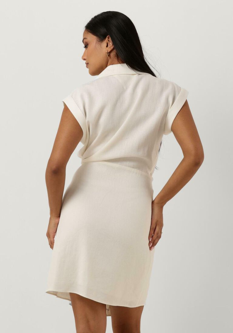 TOMMY HILFIGER witte tommy hilfiger mini jurk linen sleeveless wrap dress
