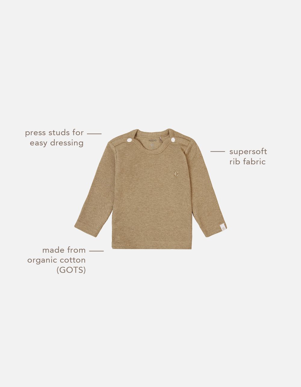 Noppies Newborn Longsleeve Natal - Light Green Melange
