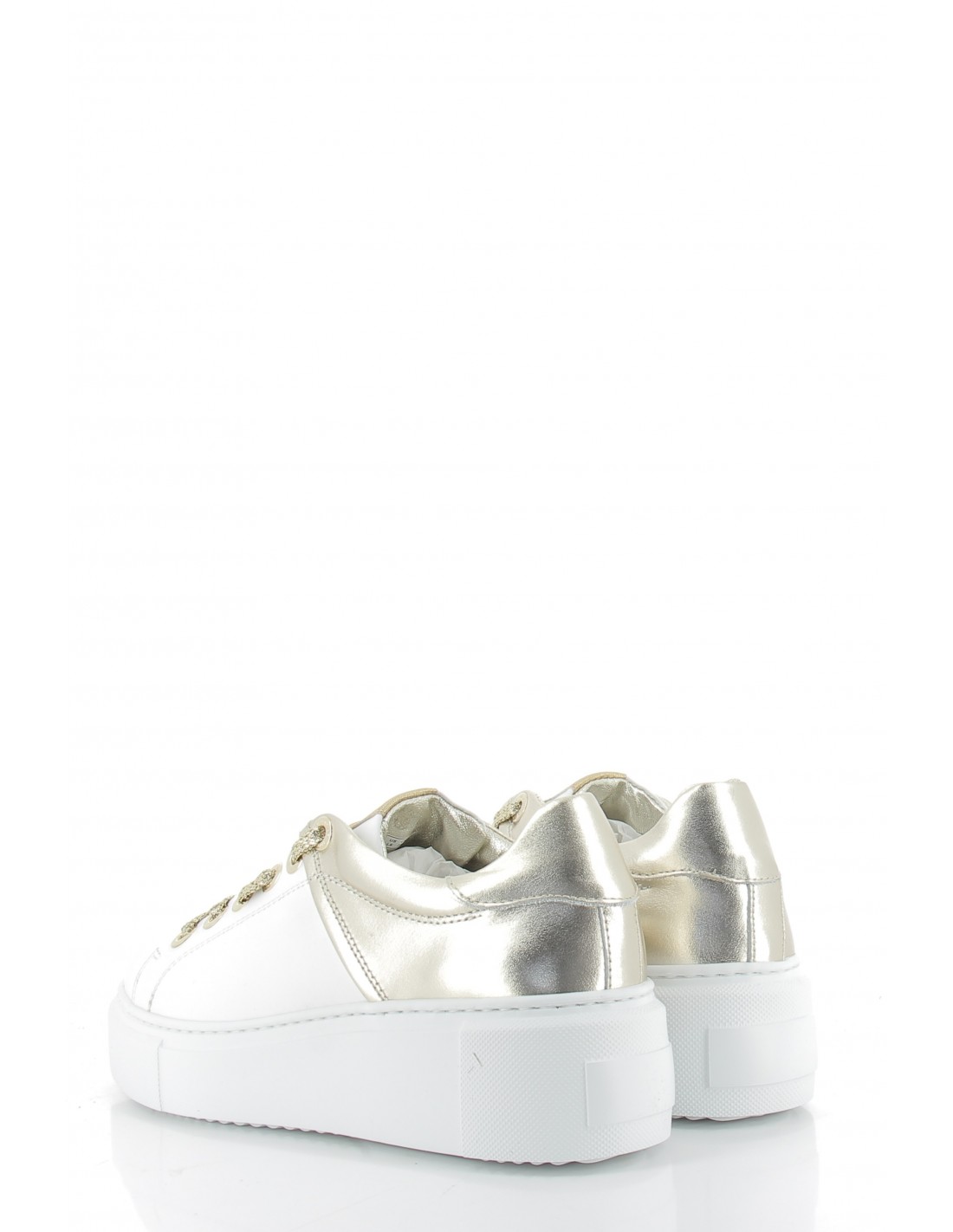 valentino Baskets compensées femme baraga summer cuir blanc/doré