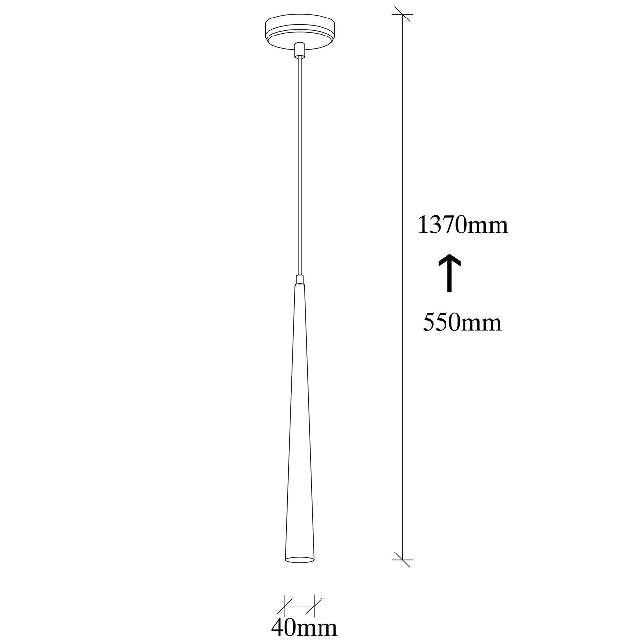 Opviq Suspension Ugur noire - 4x5x137 cm