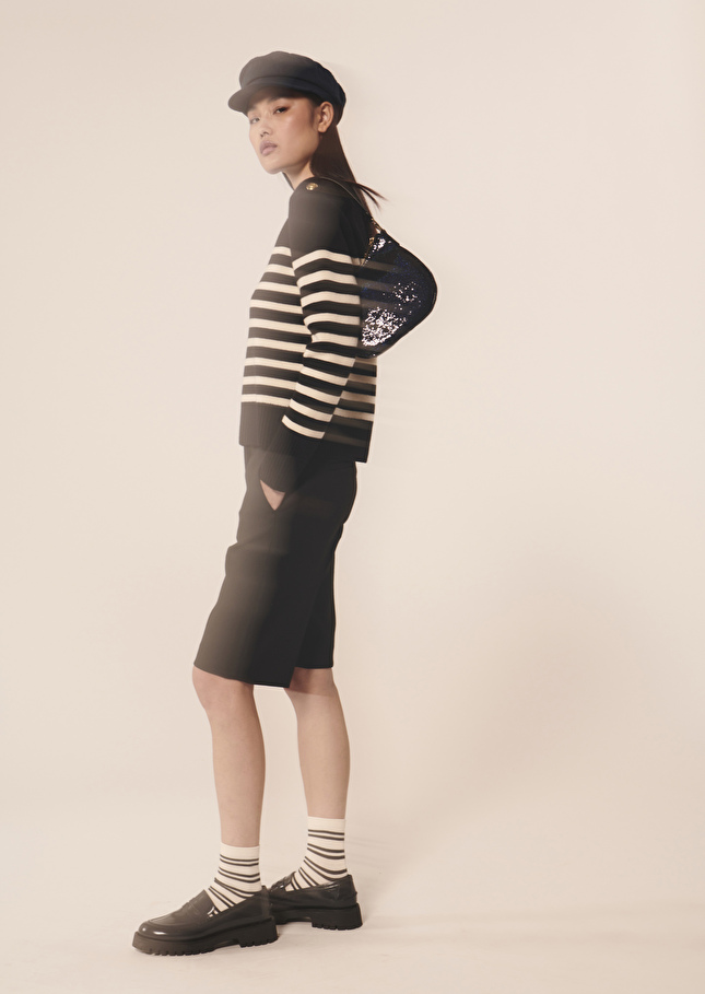 Pull Poetenoir marinière en laine