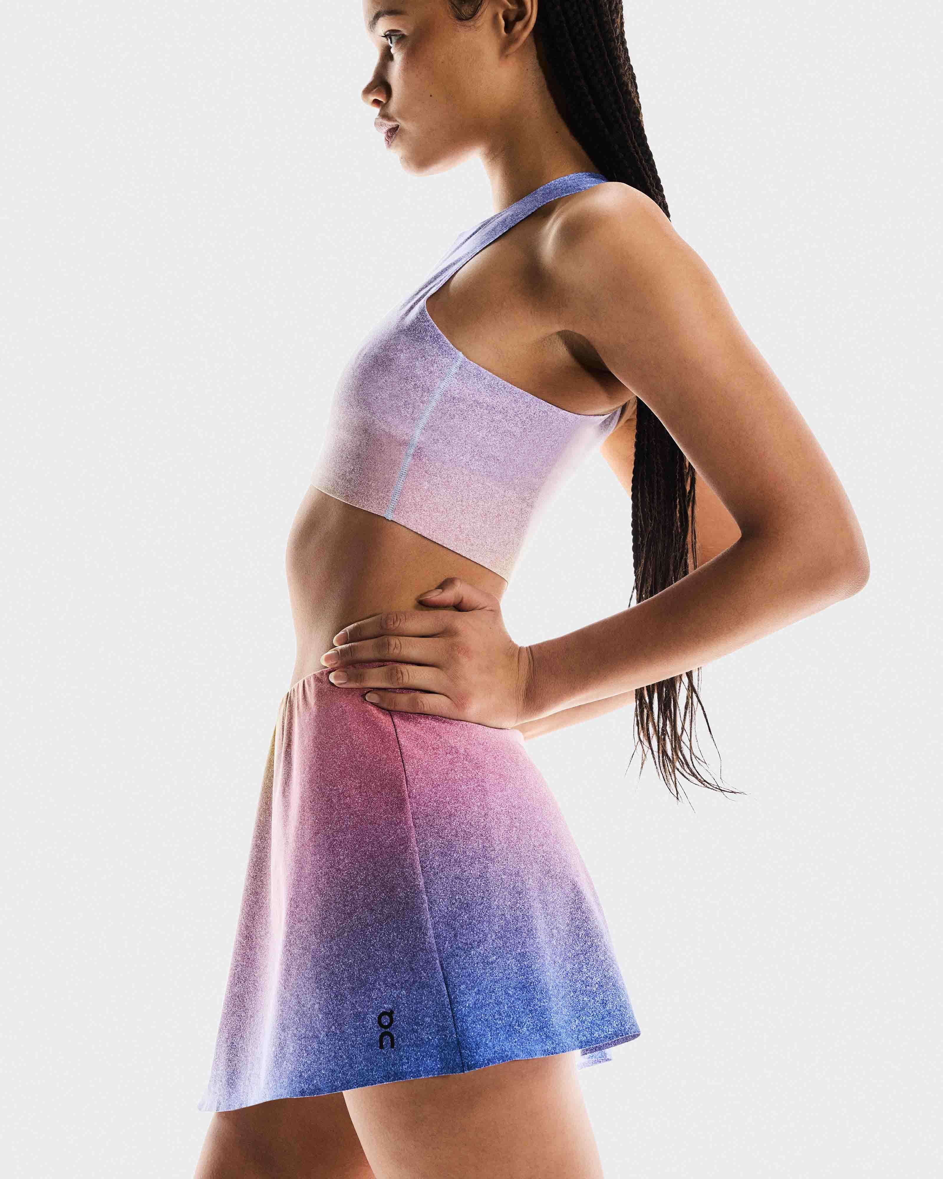 Court Skirt Side Pleat Dame White/Indigo