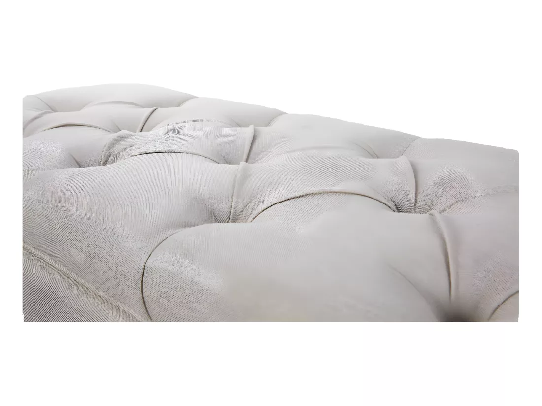 Banquette coffre capitonnée Philippine tissu beige