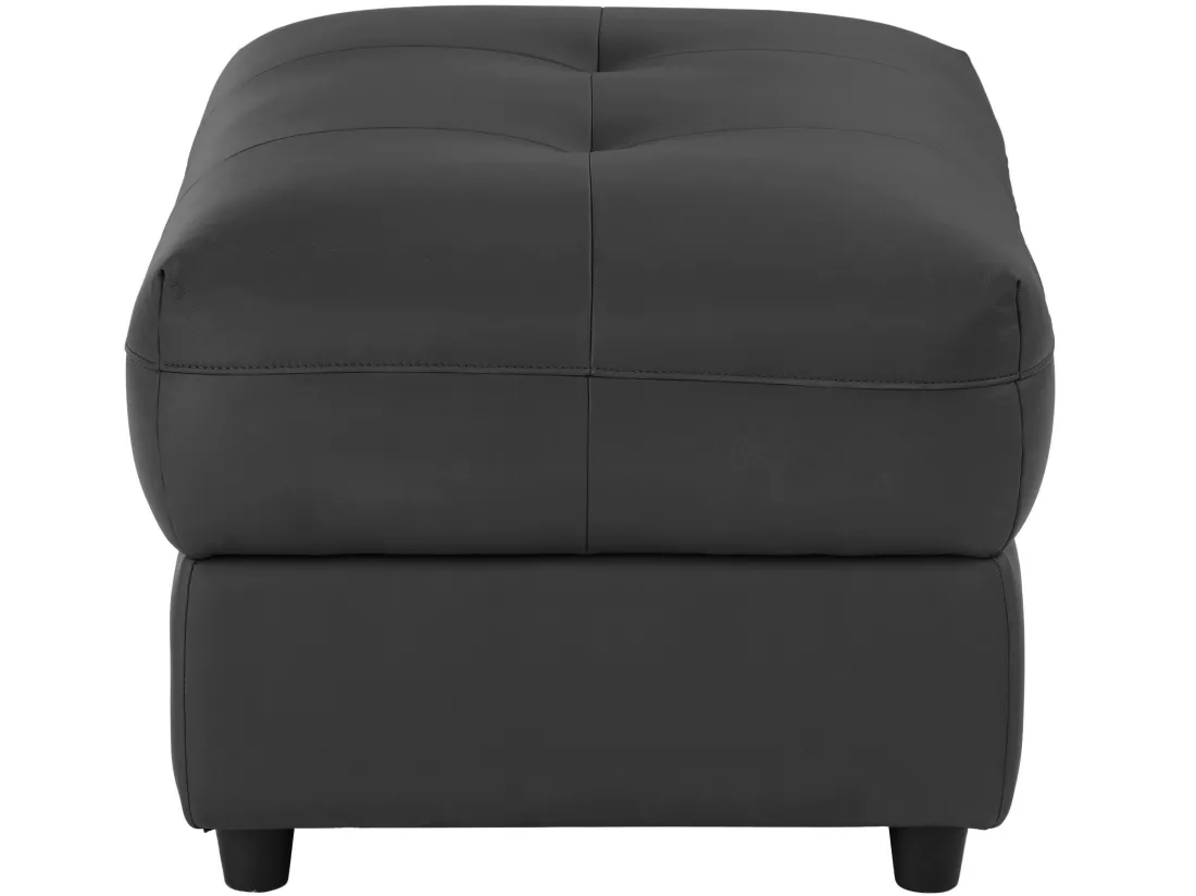 Tanaro | Pouf rembourré en PU noir
