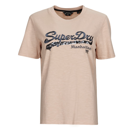 Superdry - VINTAGE LOGO BOROUGH TEE - Rose Dust