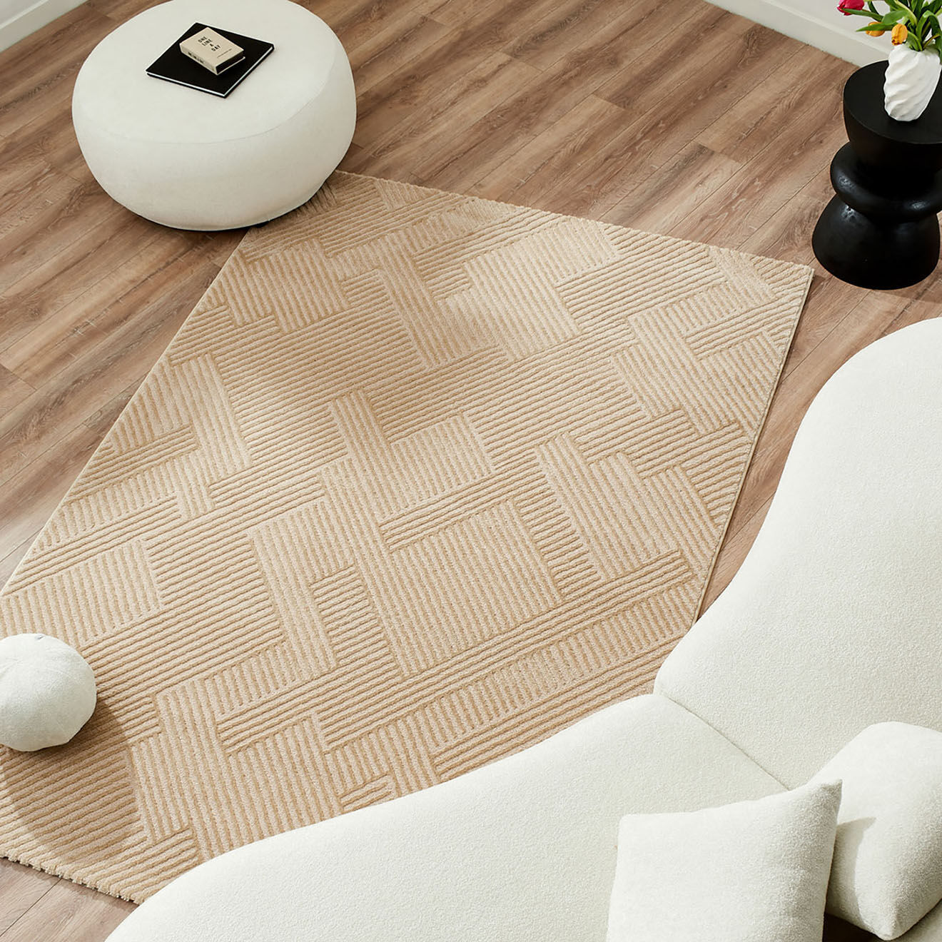 Nazar Rugs Tapis Bianca 160 beige - 80x150 cm