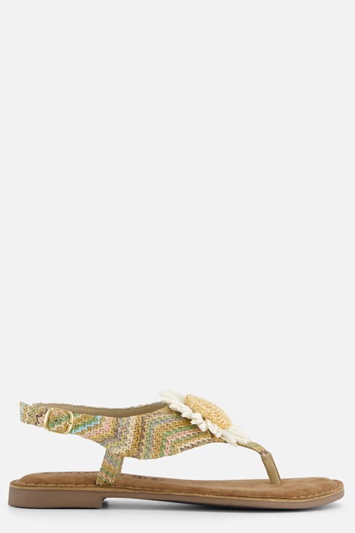 Lazamani Sandalen Flower beige Leer