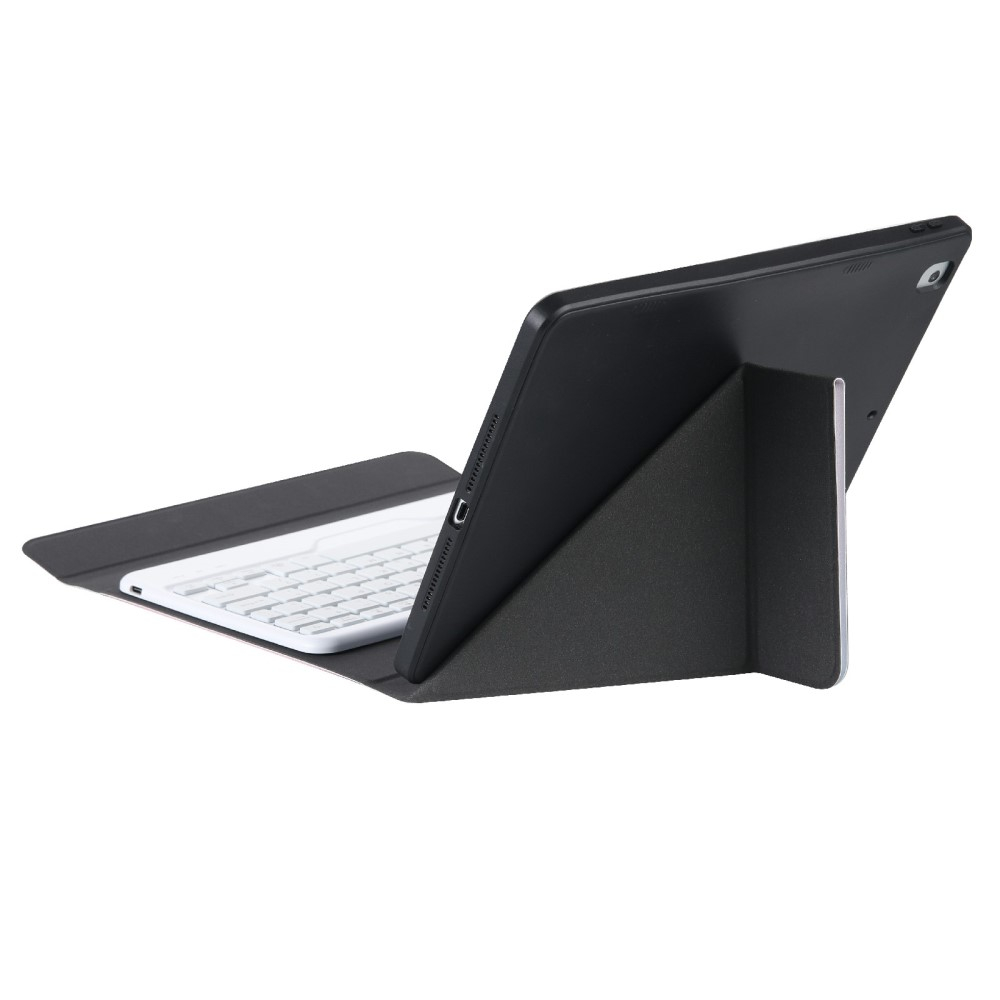 iPad 9.7 (2018/2017) / iPad Pro 9.7 / iPad Air 2 Leder Tasche Origami Flip Case mit abnehmbarer Bluetooth Tastatur (QWERTY) - Regenbogen