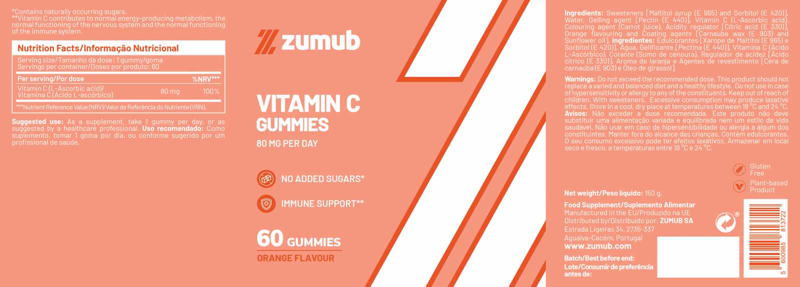 Zumub Vitamina C 60 Gomas