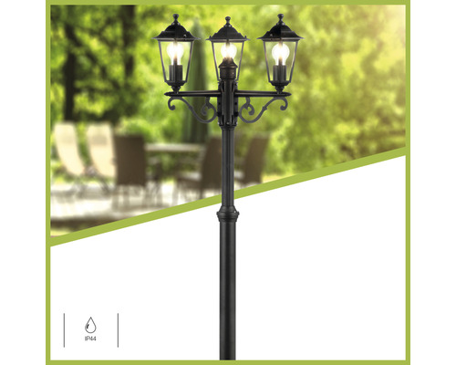 Candelabra IP44 3-lamp HxØ 2000x520 mm Carleen zwarte kandelaar