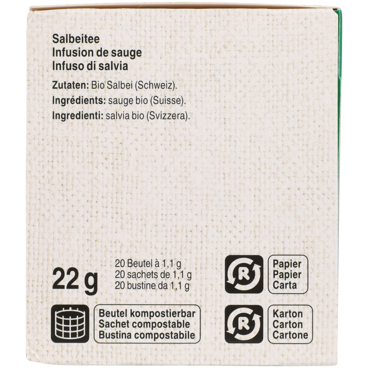 Bio Salbeitee Schweiz 20 Beutel