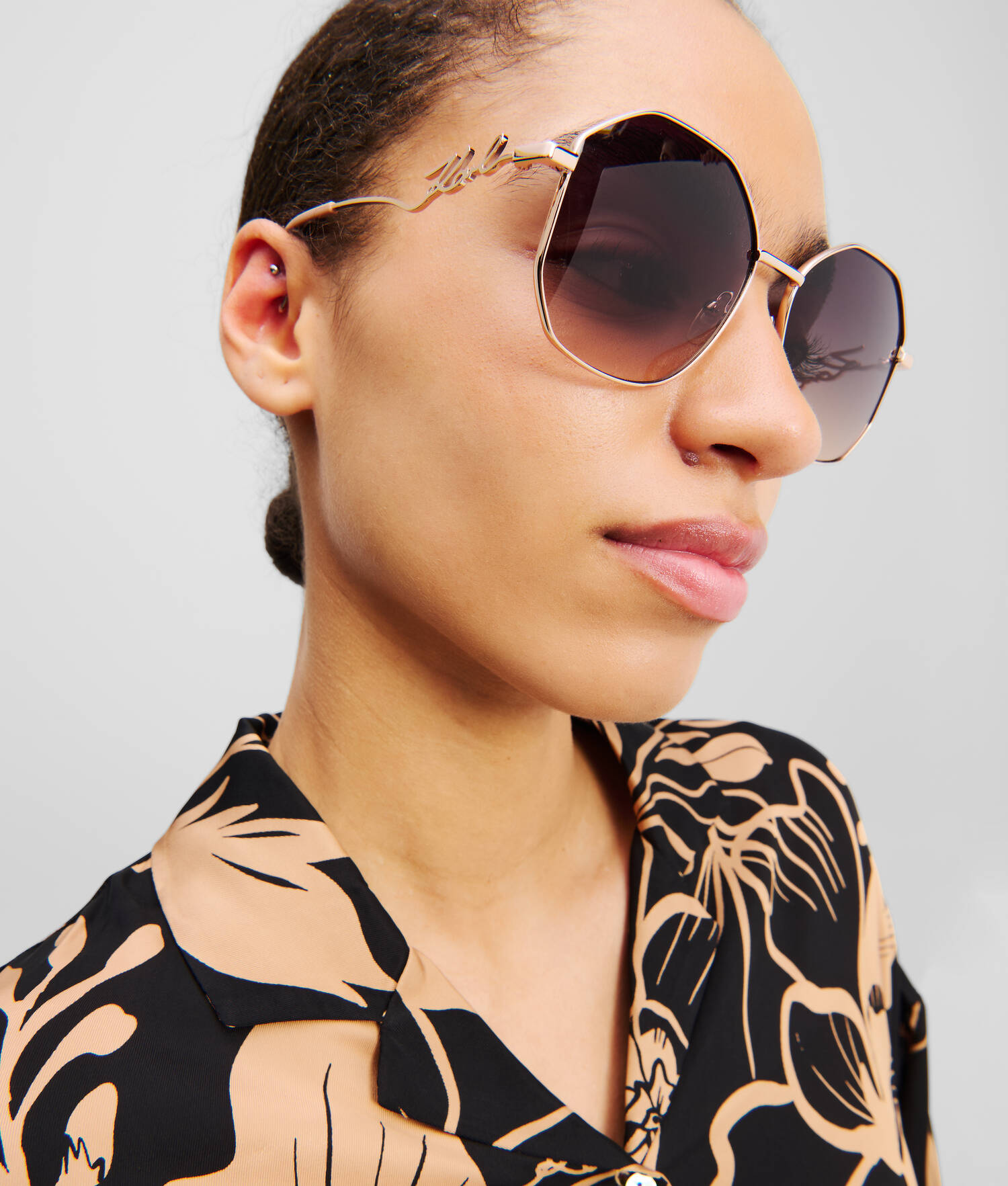 LUNETTES DE SOLEIL KARL SIGNATURE - Rose/Or