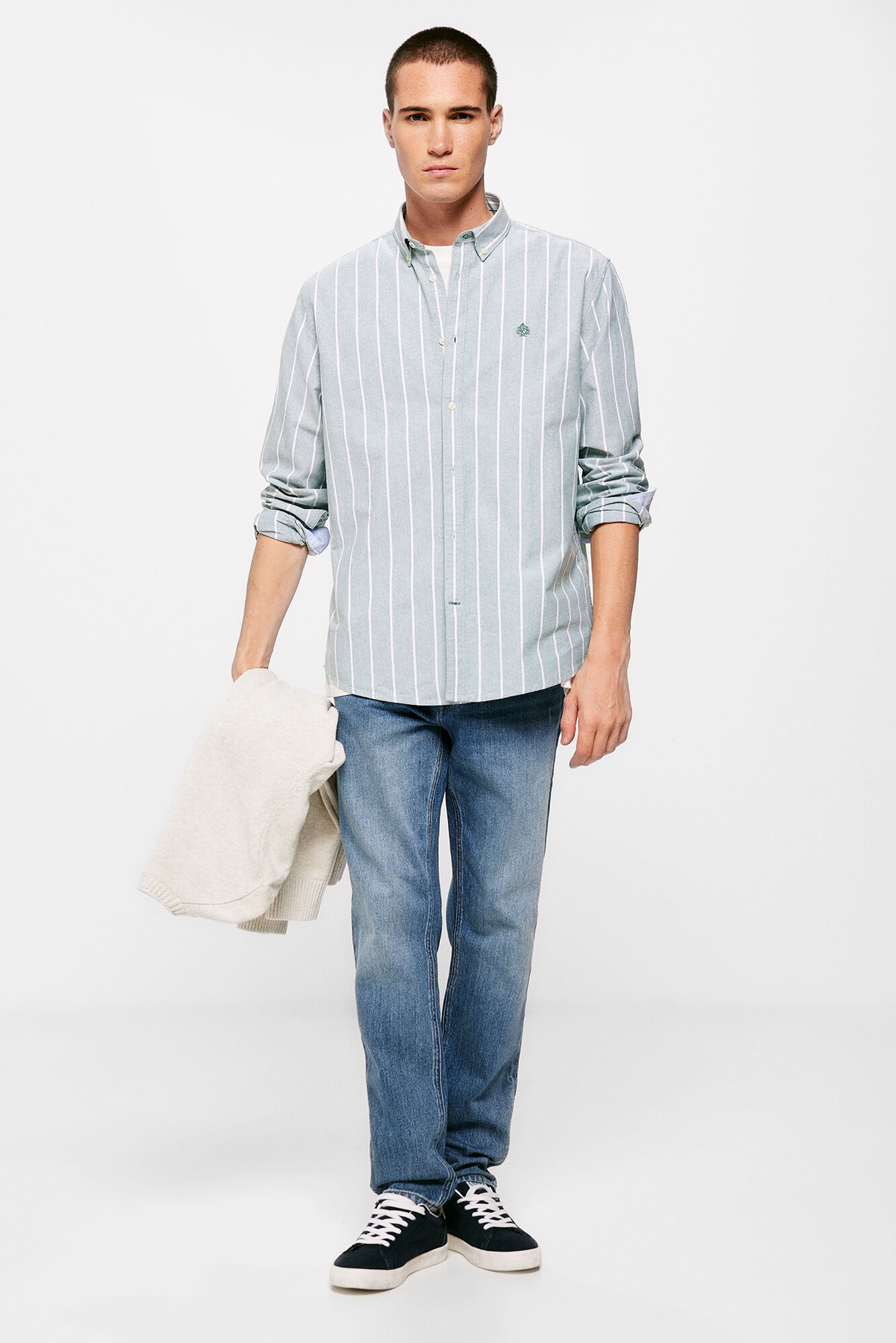 camisa polo oxford listrada
