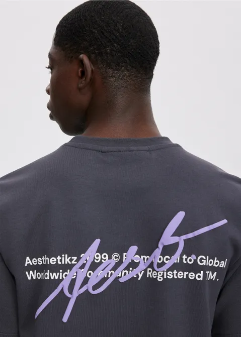 T-shirt met print written grijs (GRS.CHA)