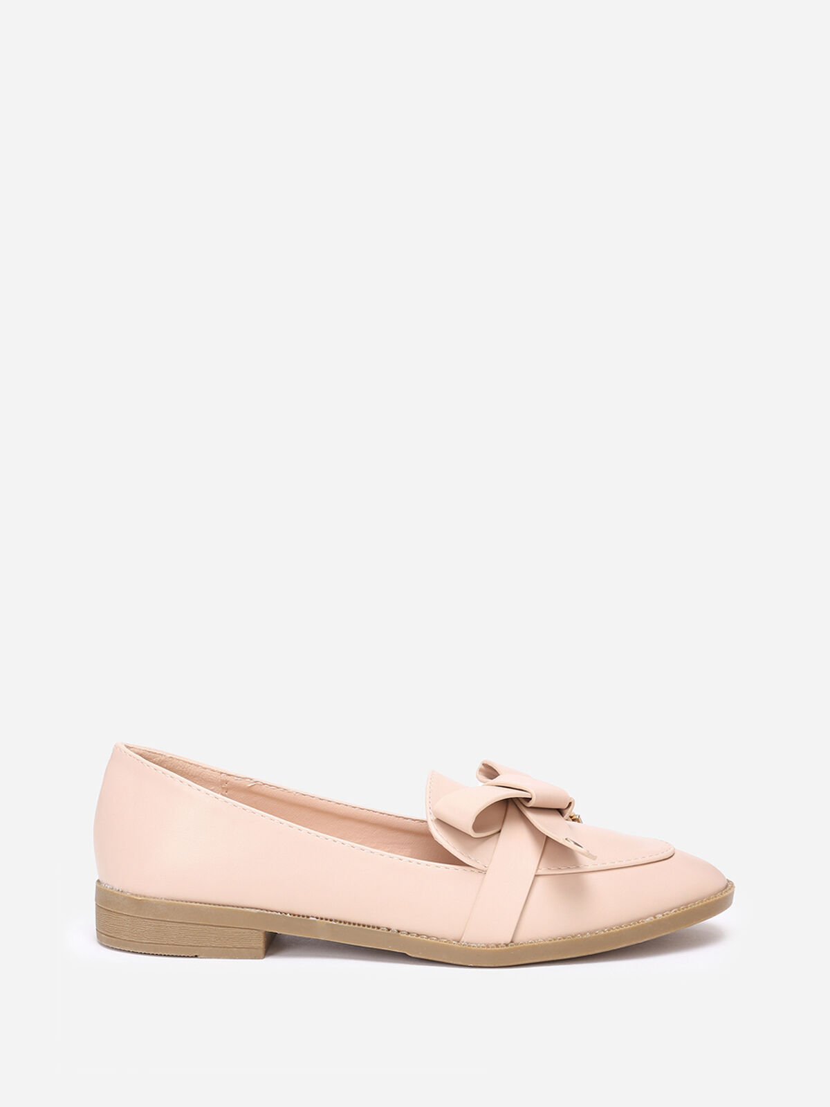 Mocassins avec nœud en simili- Beige