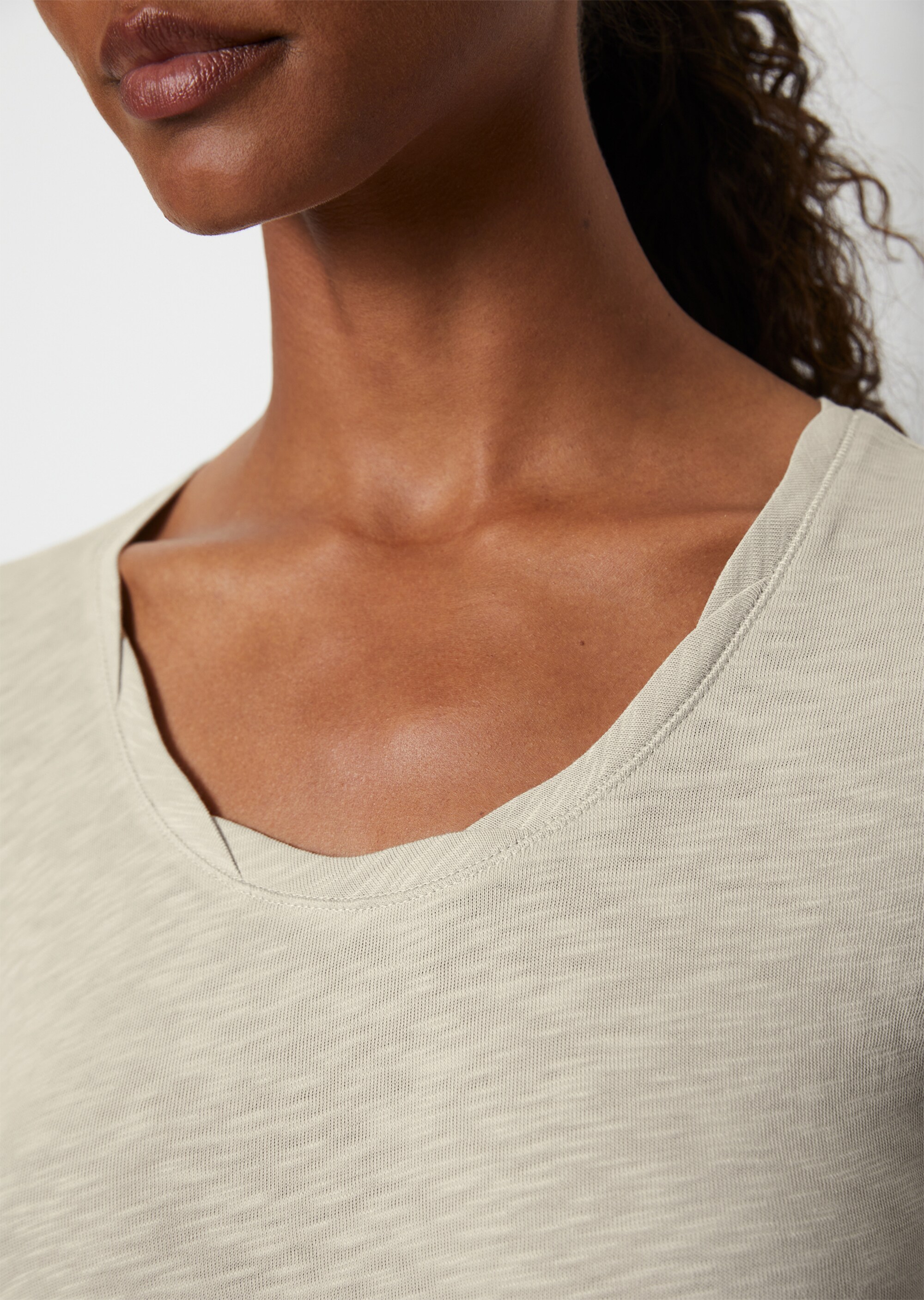 T-Shirt regularaus Slub-Jersey