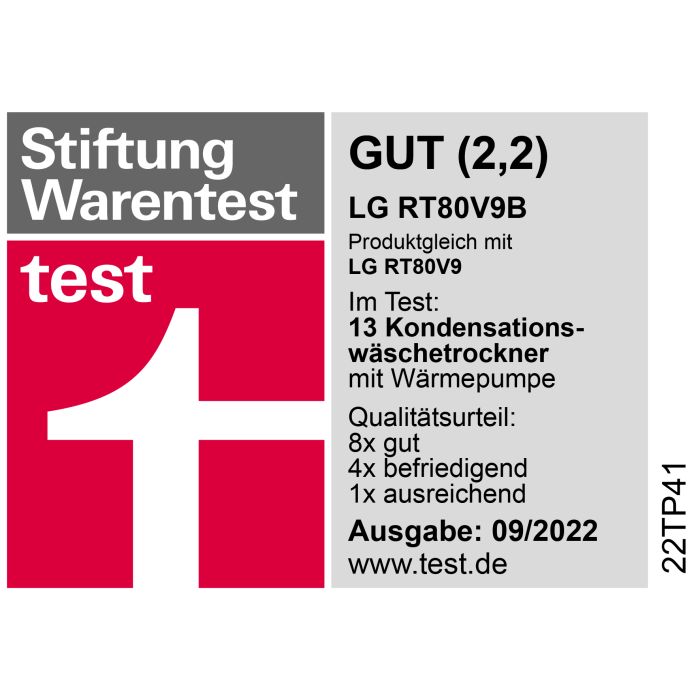 LG Wärmepumpentrockner RT80V9B Schwarz