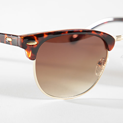 Lunettes De Soleil Doré Marron Dégradé