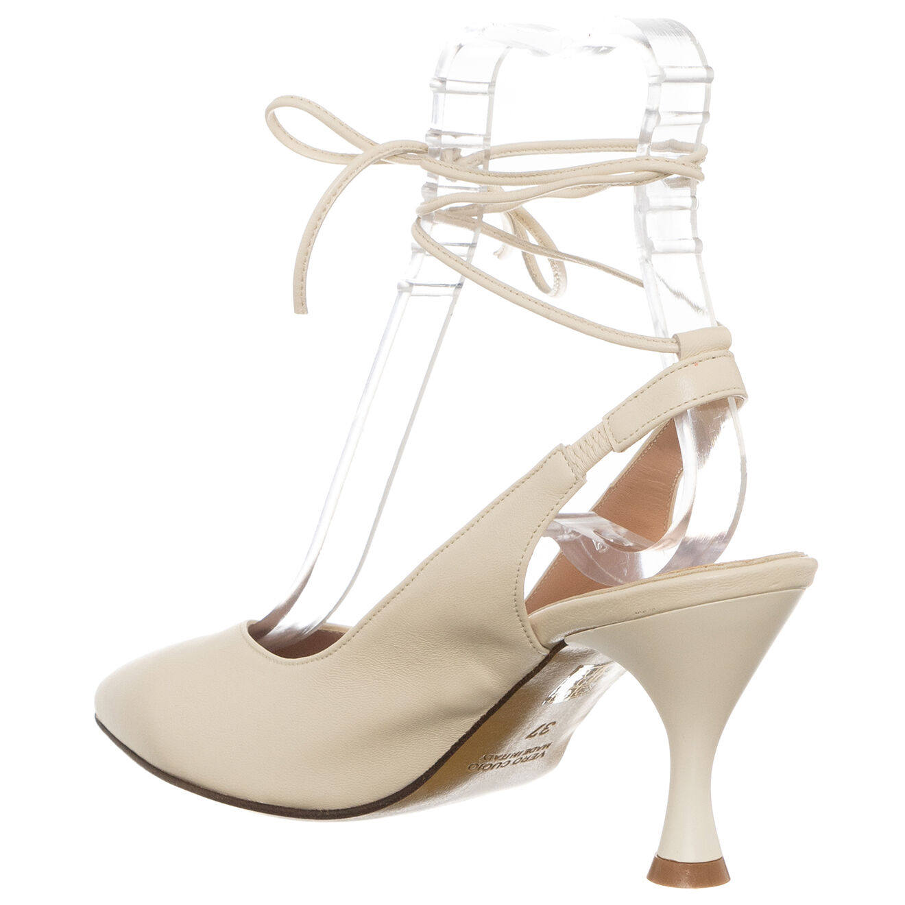 Loretta Pettinari Slingbacks en Cuir Nala écrues - Talon 7.5 cm
