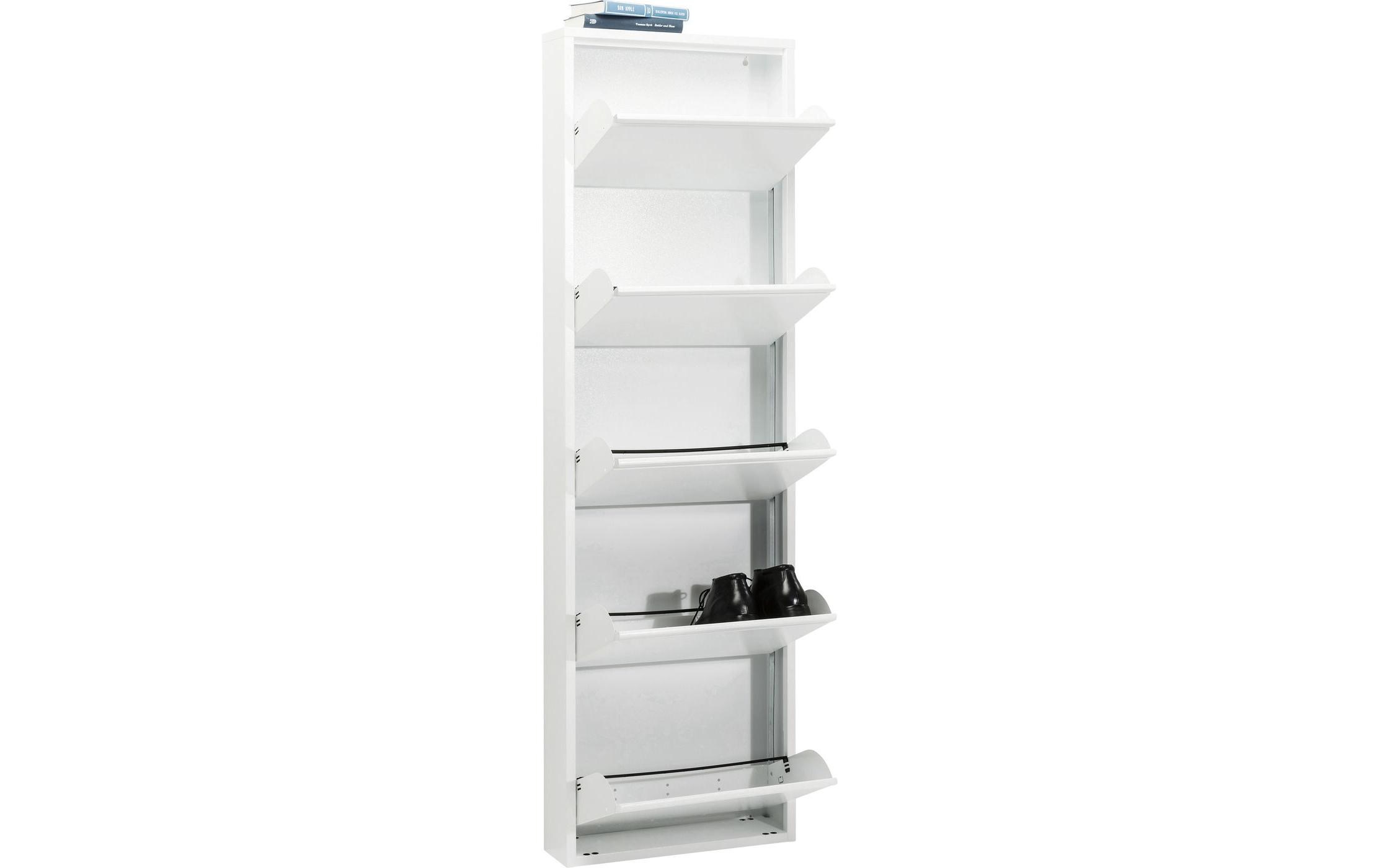 Schuhschrank Caruso 5-er, 50 x 170 cm, Weiss<br>Schuhschrank