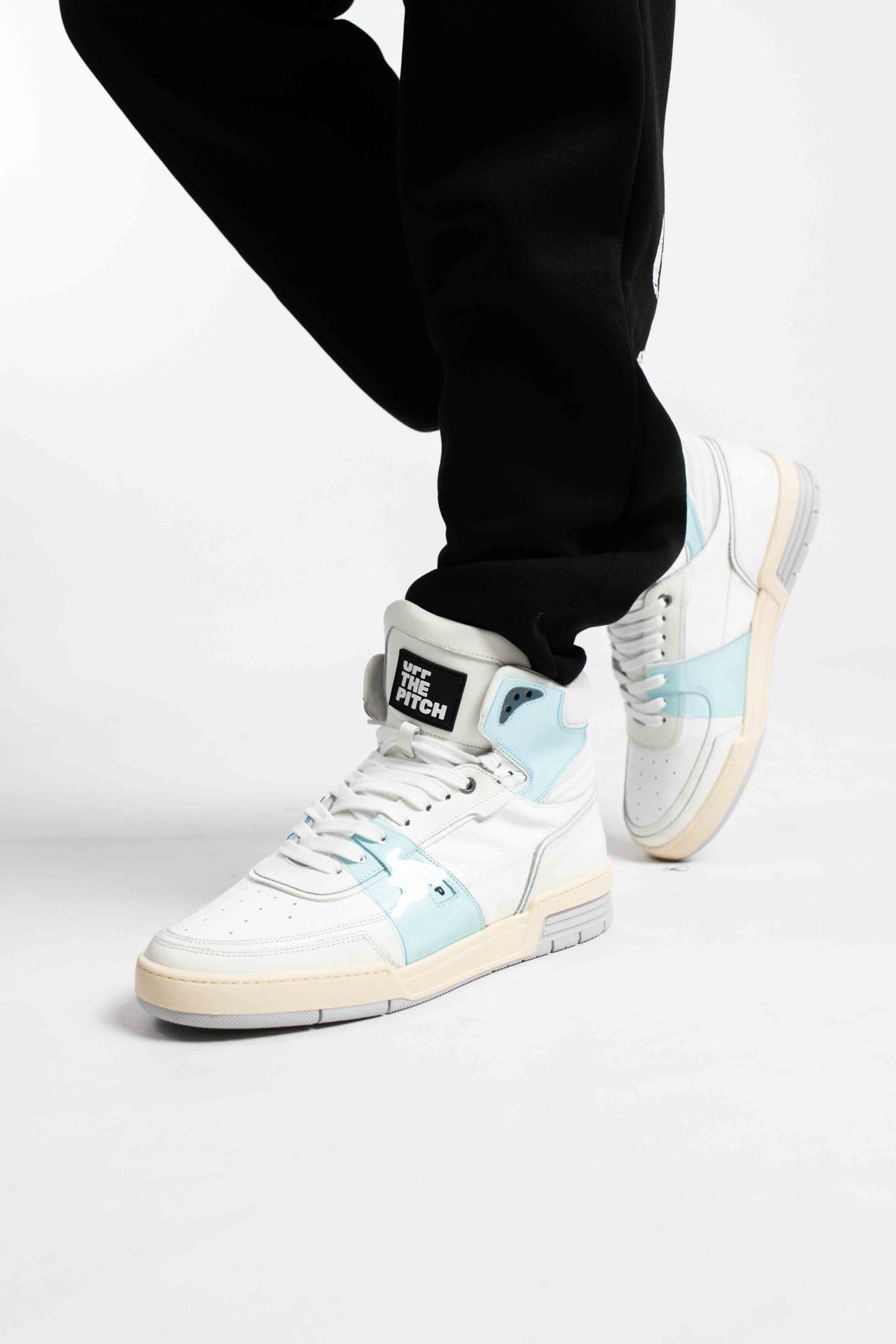 Off The Pitch Basketta Hi Glass Sneakers Wit/Blauw
