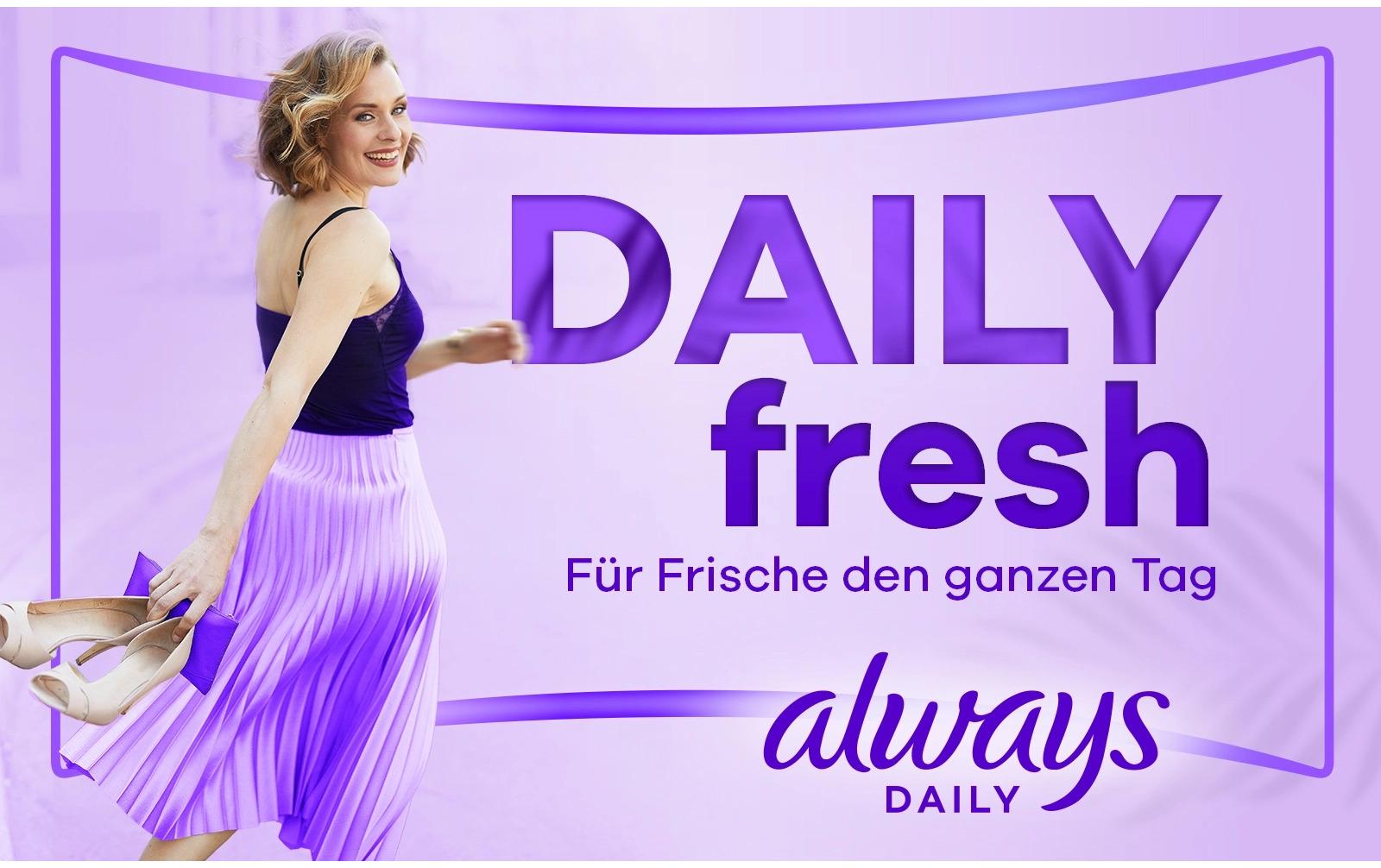 Slipeinlage Daily Fresh Flexistyle Slim 100 StückHochwertige Einlagen mit saugfähigem Kern und Frischeduft