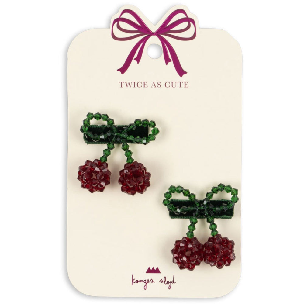 Køb Konges Sløjd Red/Glitter 2 Pak Cherry Hårspænde