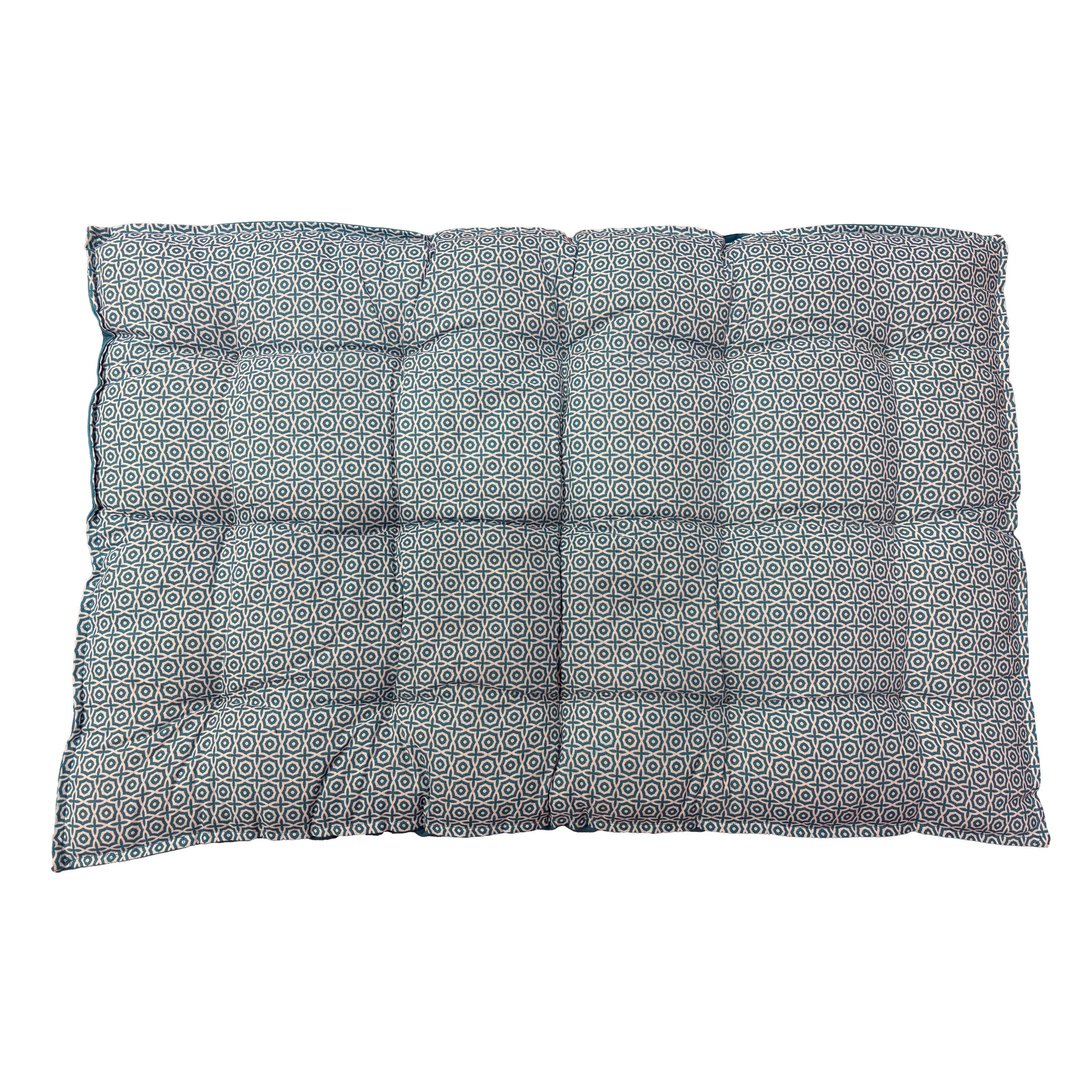 MATELAS PALETTE 120X80X10CM CARREAU CIMENT BLEUTE