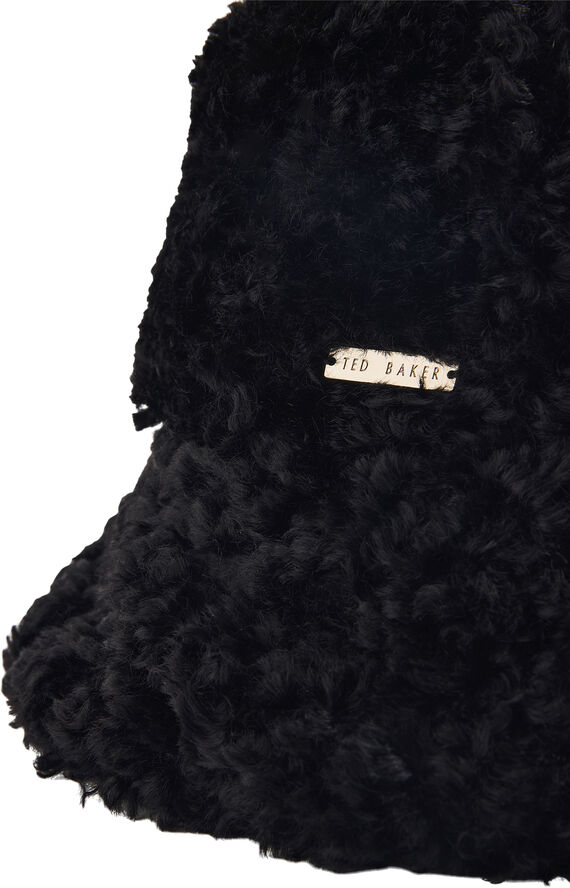 Ted Baker FLUFFYI Faux Shearling Bucket Hat Black