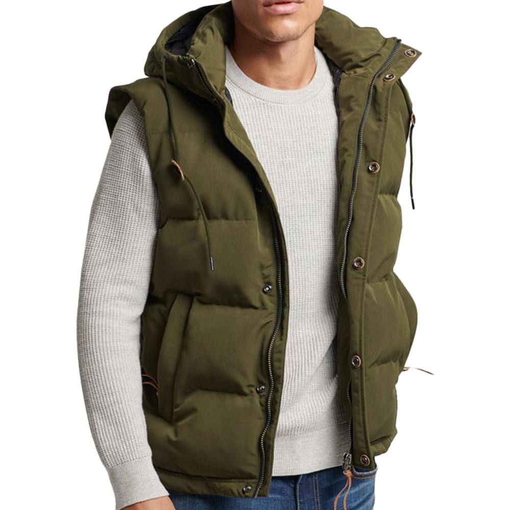 Superdry Doudoune sans manche Kaki Homme Superdry Hooded Everest