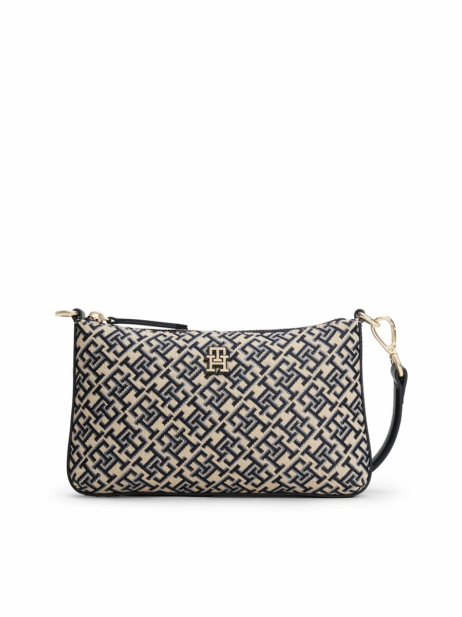 TOMMY HILFIGER<br>Bolsa de ombro em jacquard com monograma TH