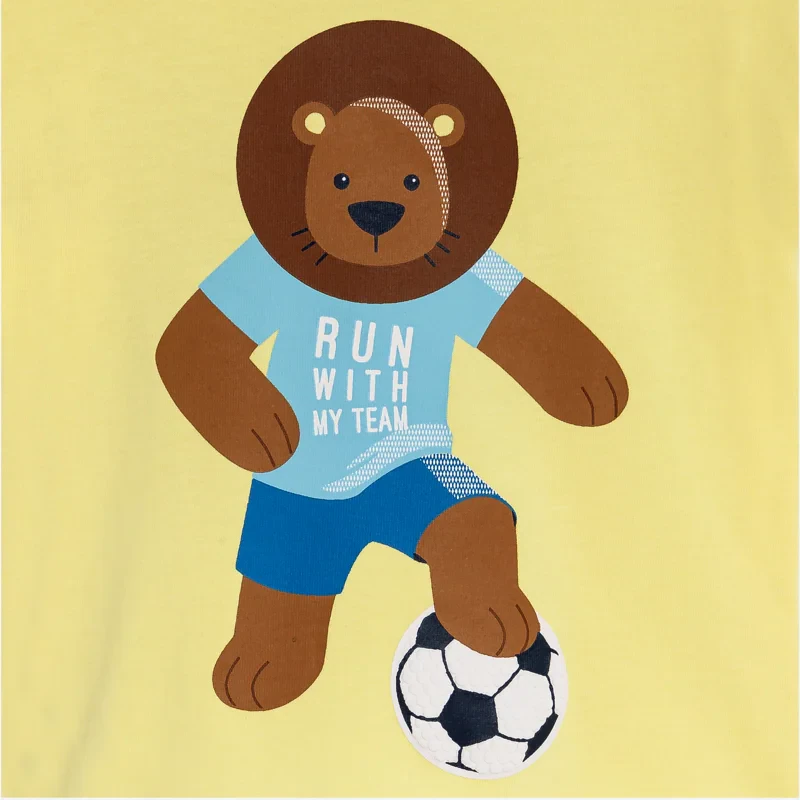 T-shirt lion foot jaune bébé garçon Jaune