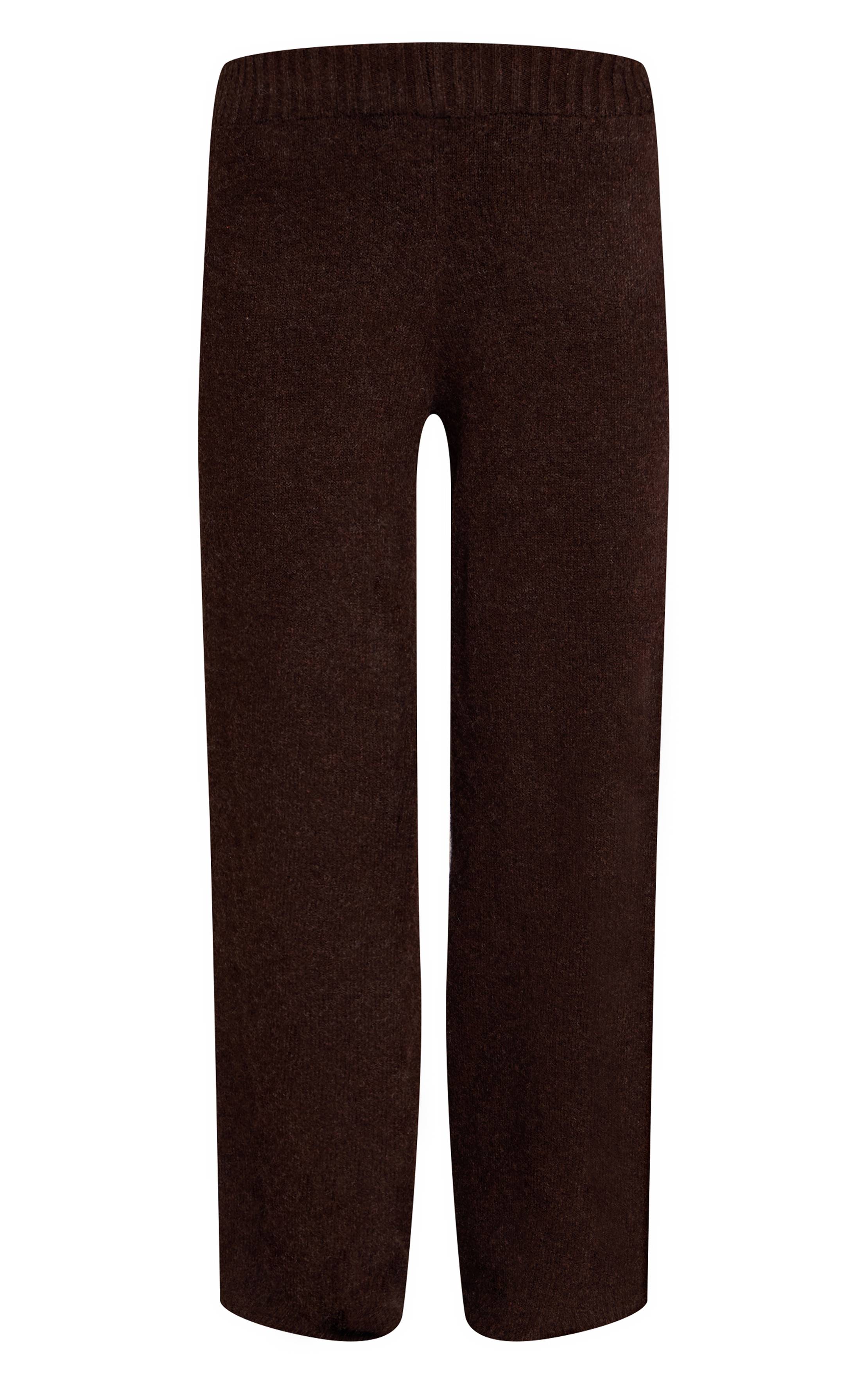 Chocolat Pantalon Large En Maille