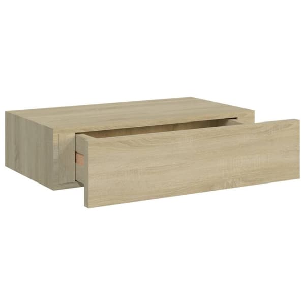 vidaXL Veggmontert skuffehylle eik 40x23,5x10 cm MDF
