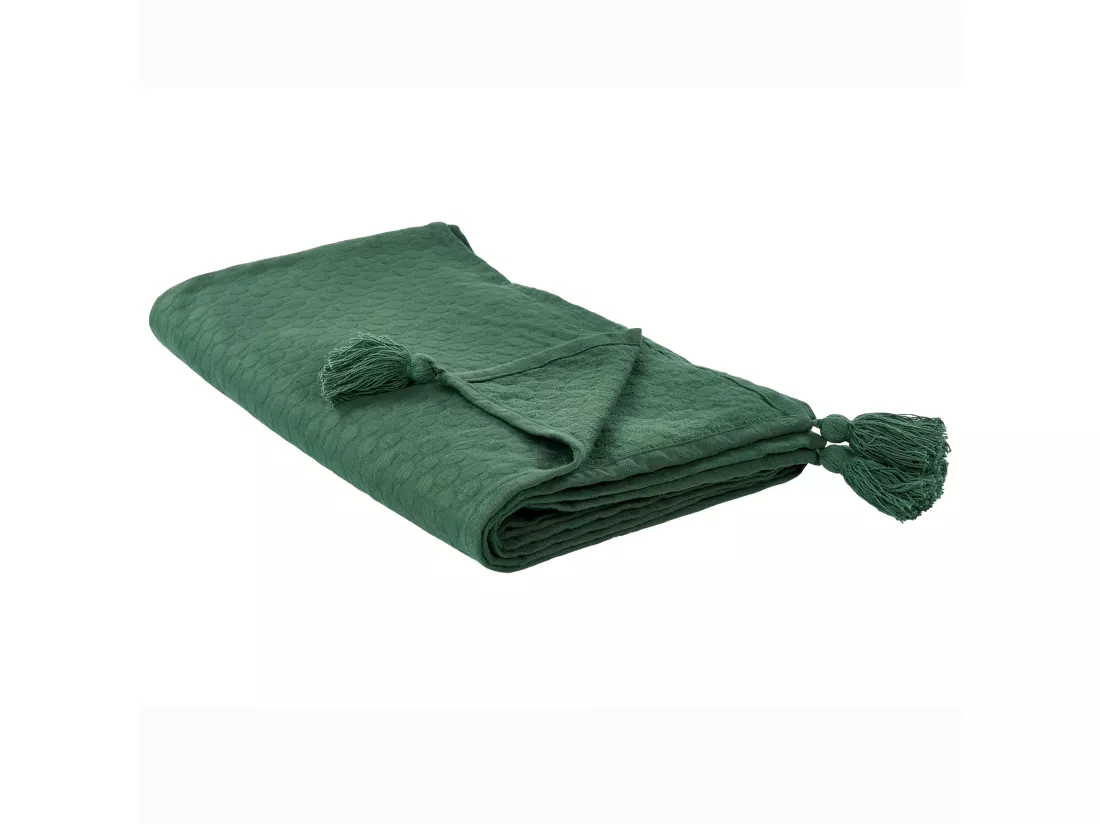 Couvre-lits LINDULA Coton 150 x 200 cm Vert