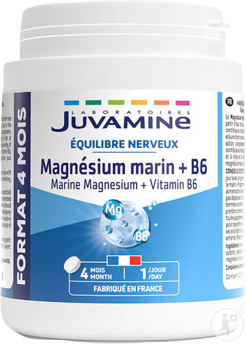 Juvamine Détente Magnésium Marin Vitamine B6 Équilibre Nerveux 120 Comprimés