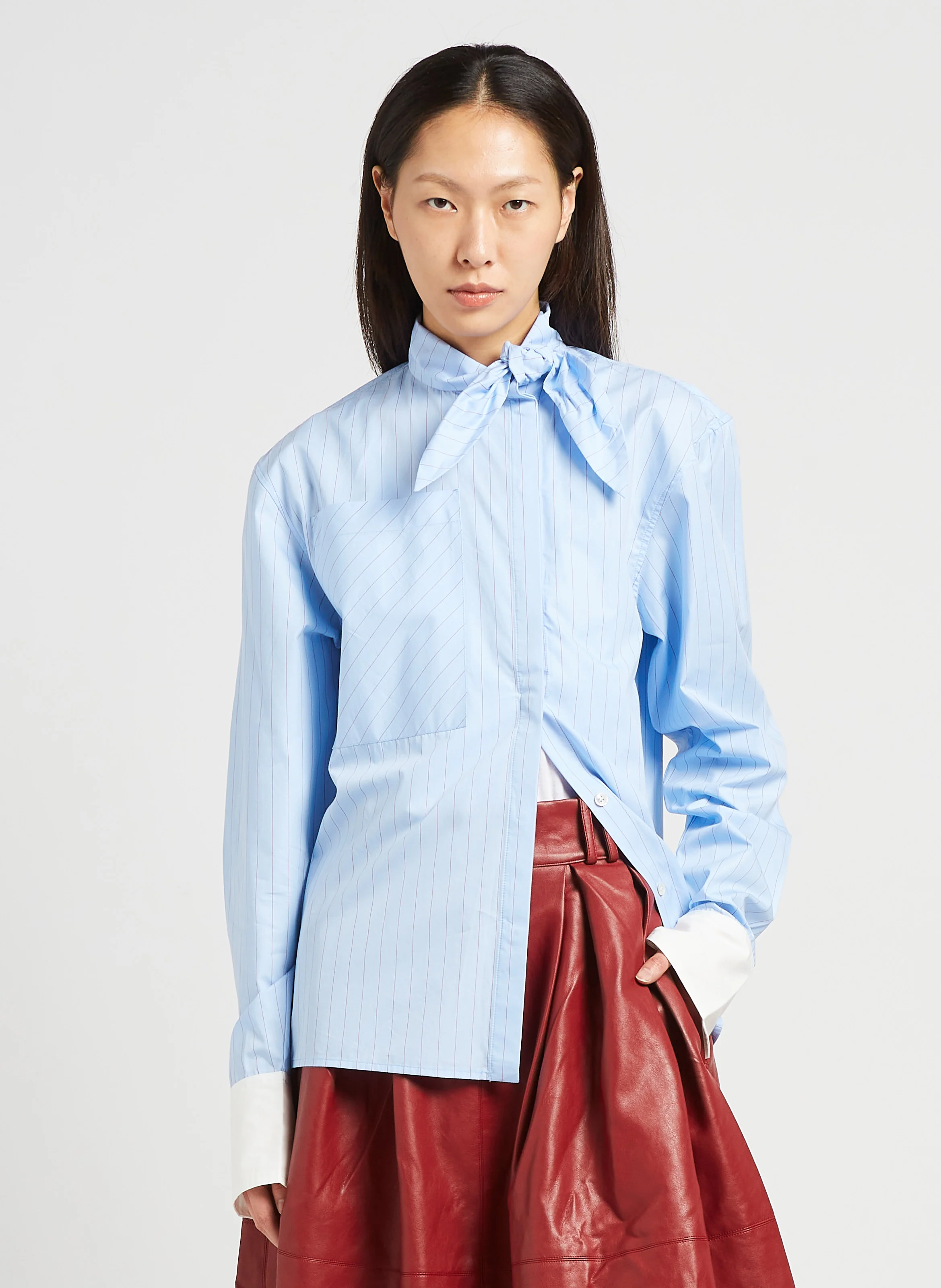 CHARLIE - Chemise col noeud en coton| Multicolore