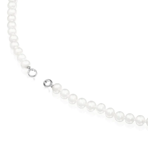 Colar de pérolas de 6 mm e prata Hold