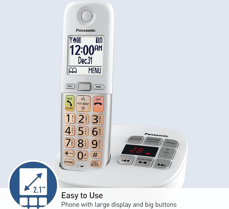 Panasonic KX-TGU432EXW Digitale Draadloze Telefoon - Wit - Met Automatisch Antwoordapparaat