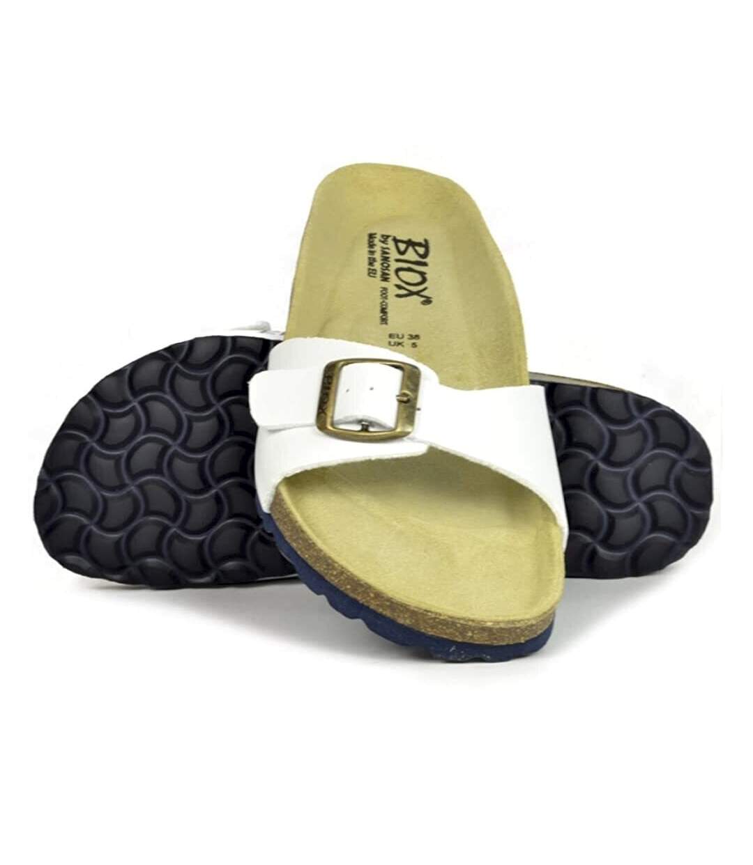 Biox - Claquette MALAGA SANO - Femme (Blanc / Beige) - UTBS3000