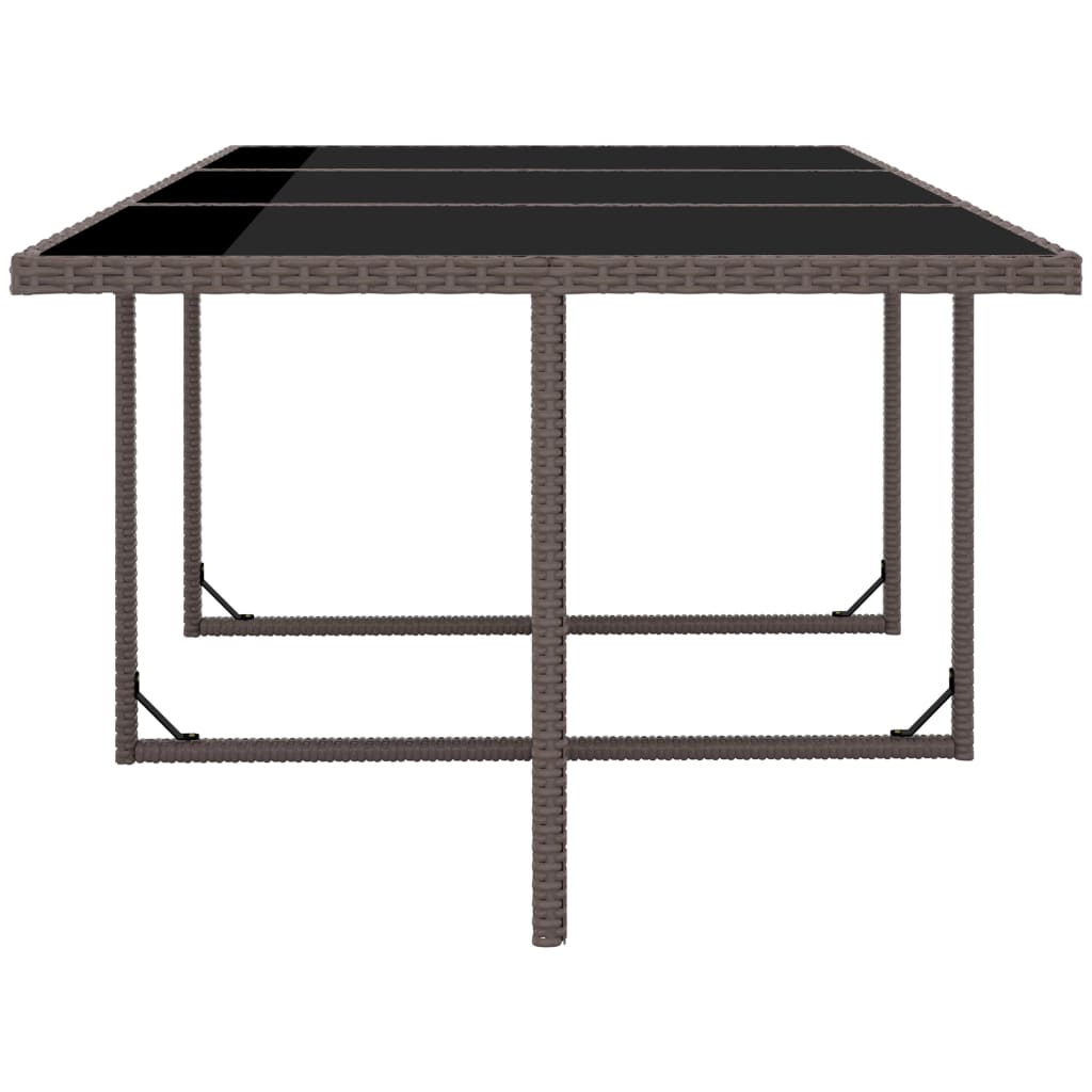 Salon de jardin meuble d'extérieur ensemble de mobilier 11 pièces avec coussins résine tressée marron