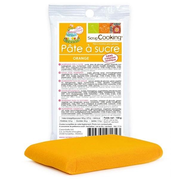 Pâte à sucre orange 100 g Scrapcooking