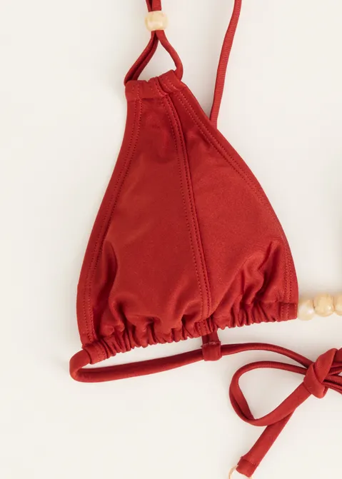 Triangel bikini top met kraaltjes rood (ROO.RS)