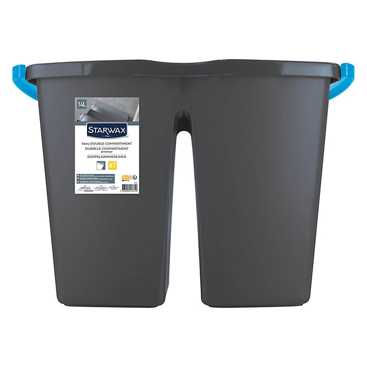 Seau double compartiment gris Starwax 14L