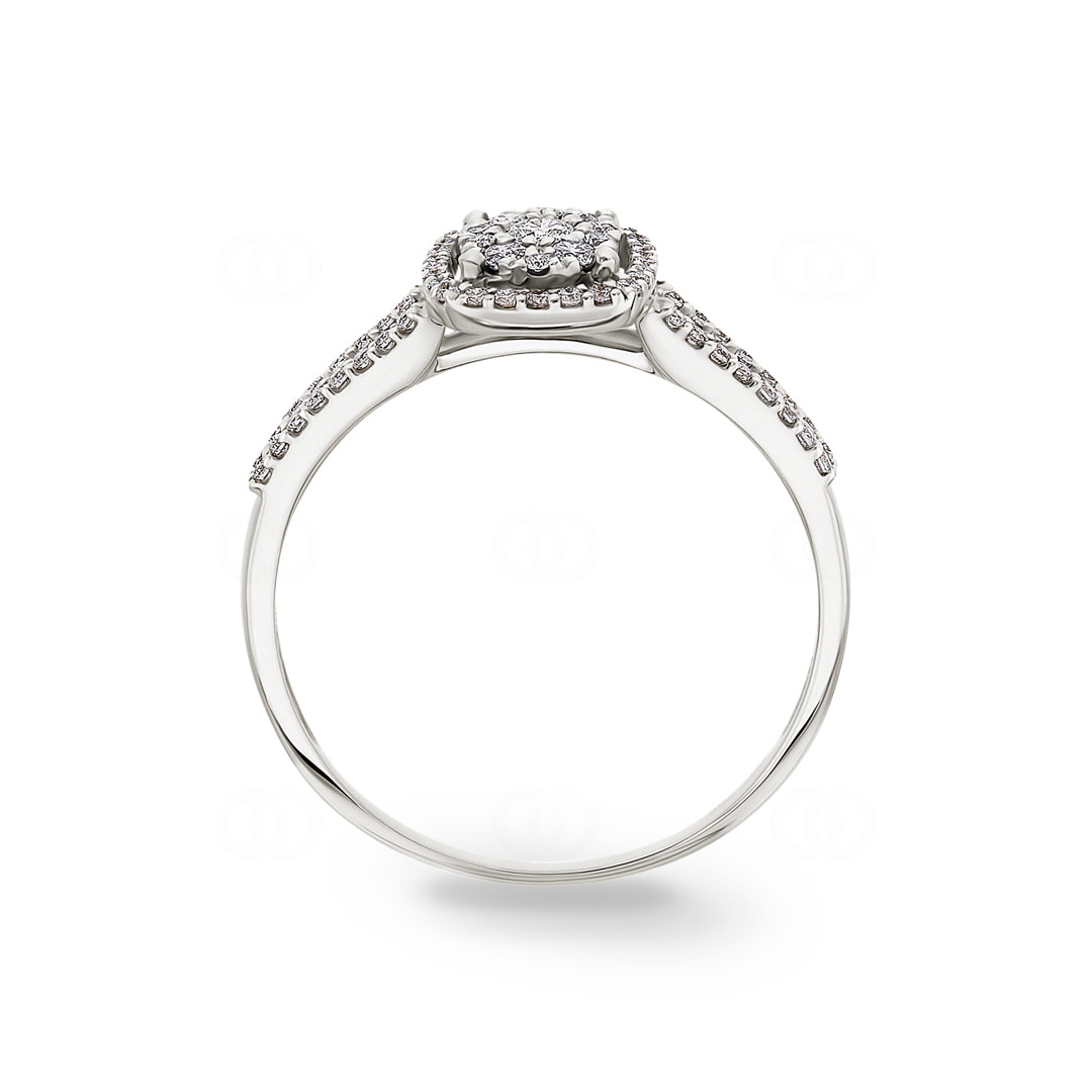 Damenring 750/18 K Weissgold mit Diamanten 0.35 ct H/si