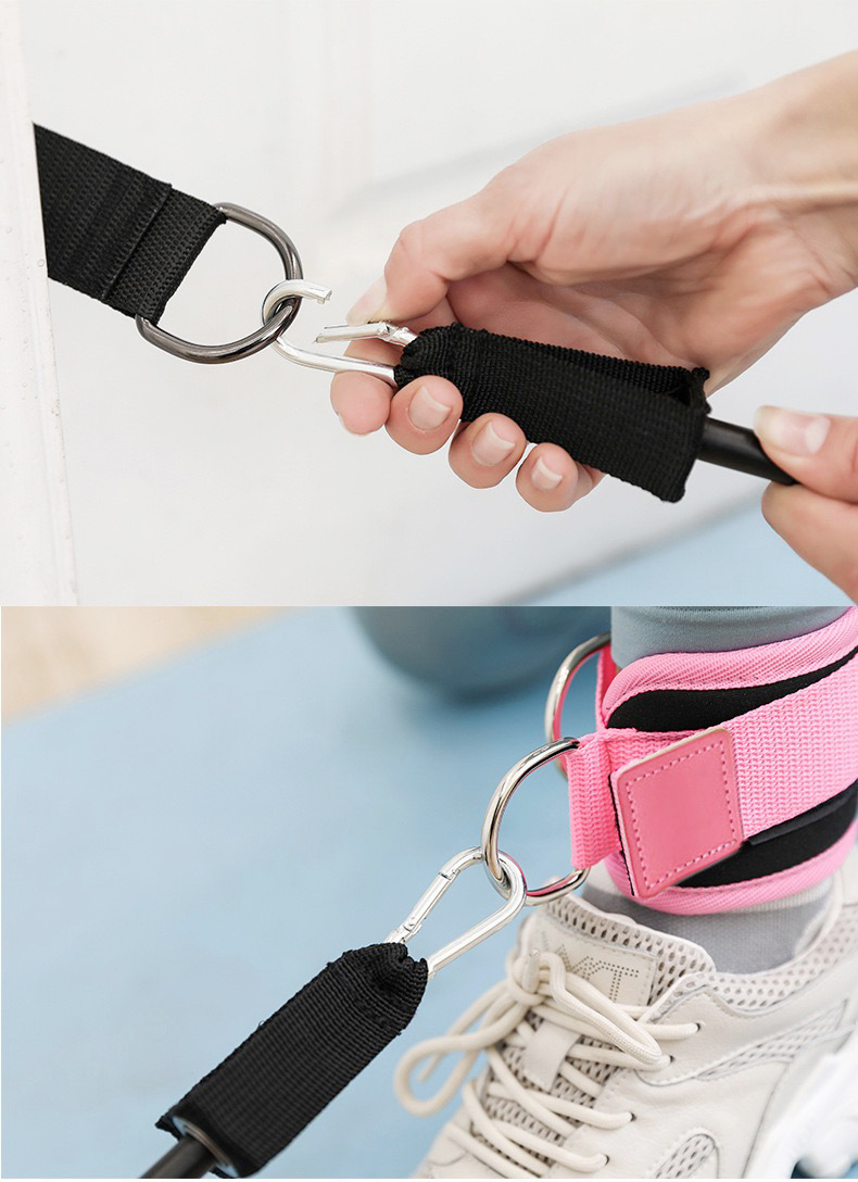 (1Paar) Unisex Knöchelriemen Ankle Straps Fitness Kabelzug Fussschlaufen - Schwarz