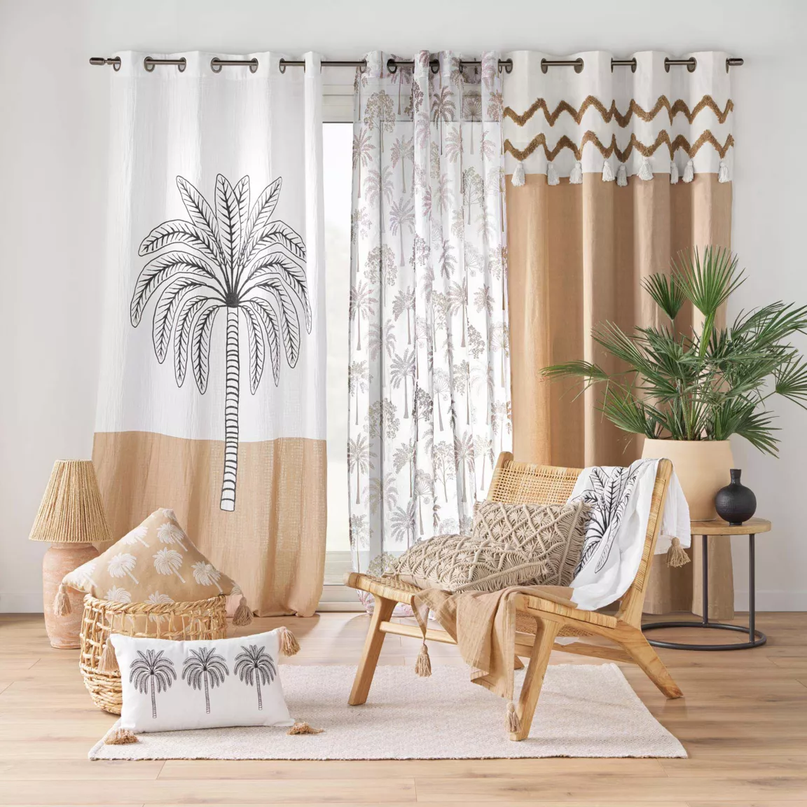 Voilage œillets (140 x 240 cm) Palmea Beige